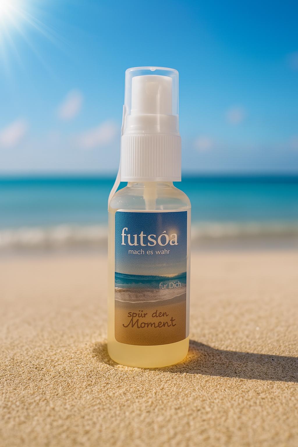 futsóa Motivationsspray - Flasche von vorne mit Logo